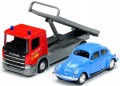 Ciężarówka Laweta Scania + model auta osobowego Welly