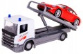 Ciężarówka Laweta Scania + model auta osobowego Welly