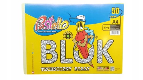 Blok techniczny A4 Pastello biały 50 kartek