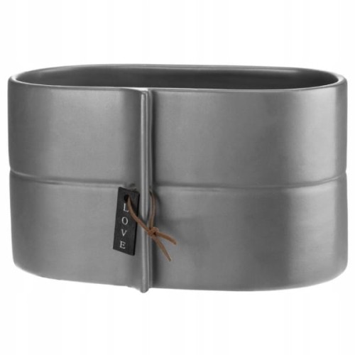 Osłonka Galicja Eliza 22x12cm ceramika szara