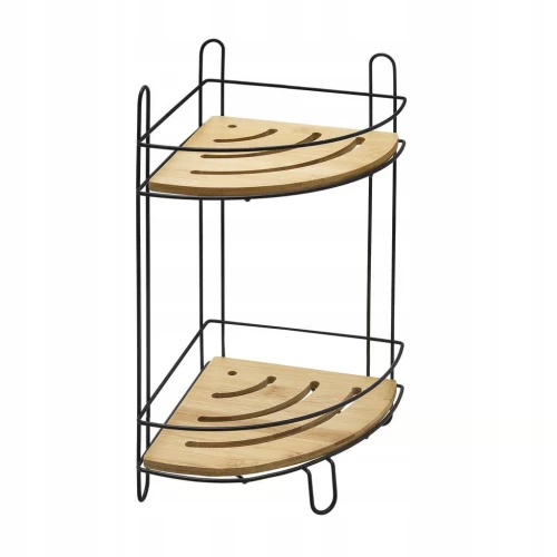 Półka łazienkowa Scandic 2 poziomy czerń, bambus