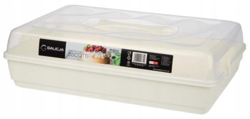 Pojemnik na ciasto, zamykany 44x33cm BISCOTTI kremowy