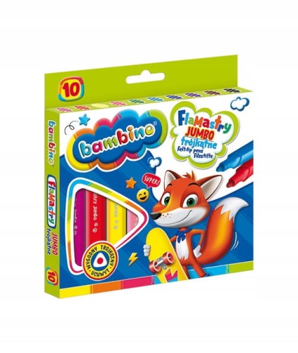 Flamastry Bambino Jumbo trójkątne 10 kolorów