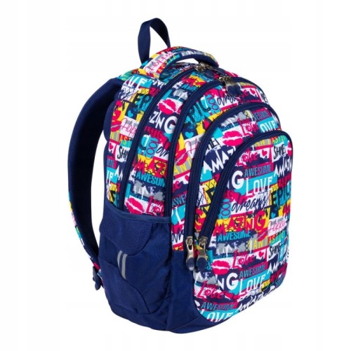 Plecak szkolny wielokomorowy St. Majewski Slogan BP-06 23 l