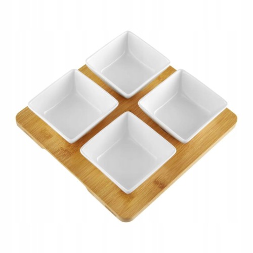 Komplet 4 salaterek na podstawie Ambition Natural, kwadrat