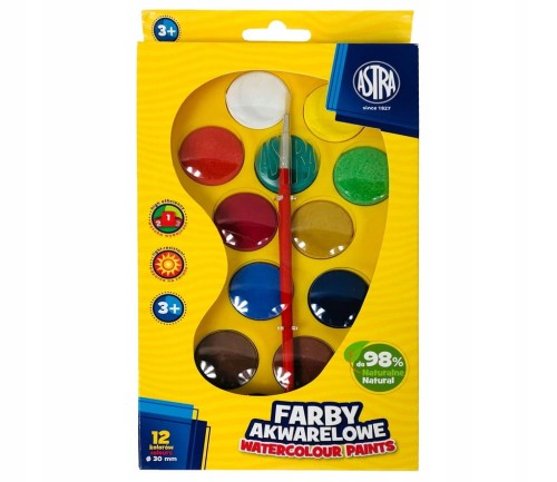 FARBY AKWARELOWE Astra paletka 12 kolorów