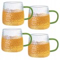 Szklanki MG Home DECO 350 ml 4 szt. zielony uchwyt