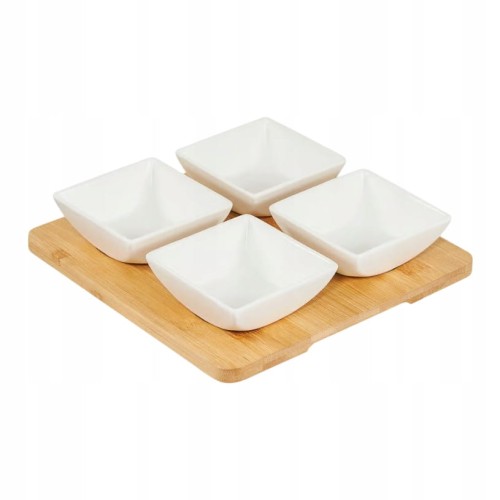 Komplet salaterek AMBITION Natural 5el. kwadrat MAT