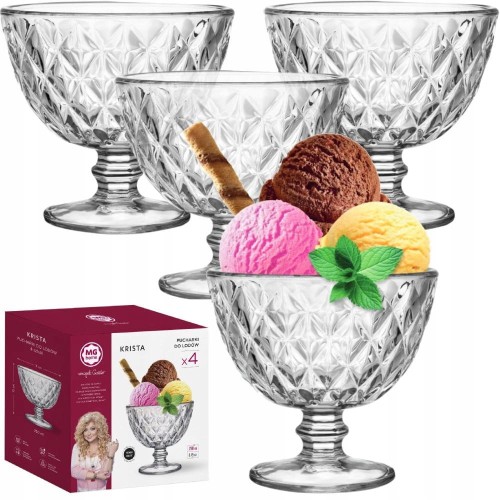 Pucharki do lodów 250ml Mg Home Krista 4 szt
