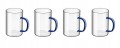 Szklanki MG Home Renza granatowy uchwyt 300 ml 4 szt.