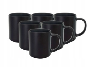 Kubki kamionka 6 sztuk 400ml MG Home Artena czarne