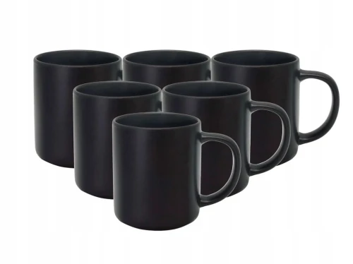 Kubki kamionka 6 sztuk 400ml MG Home Artena czarne