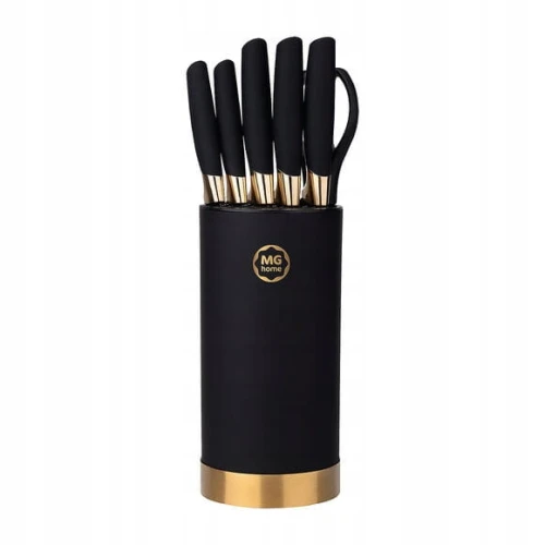 Zestaw noży w bloku MG Home Rose Gold 7 elementów
