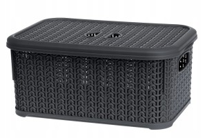 Koszyk z pokrywką Galicja Willow 6l antracyt
