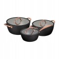 Zestaw garnków MG Home Rose Gold 6 elementów aluminium