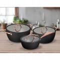 Zestaw garnków MG Home Rose Gold 6 elementów aluminium