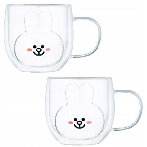Szklanki do kakao, herbaty MG Home Kids 2x280ml króliki