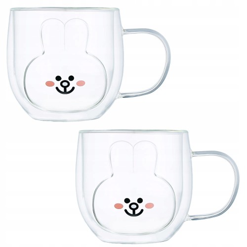 Szklanki do kakao, herbaty MG Home Kids 2x280ml króliki